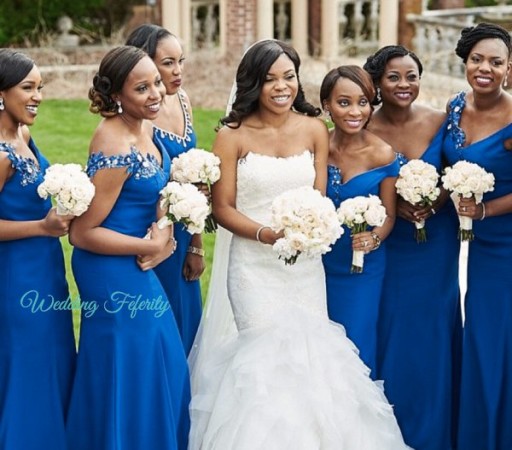 Blue Bridesmaids Dresses for Nigerian Weddings